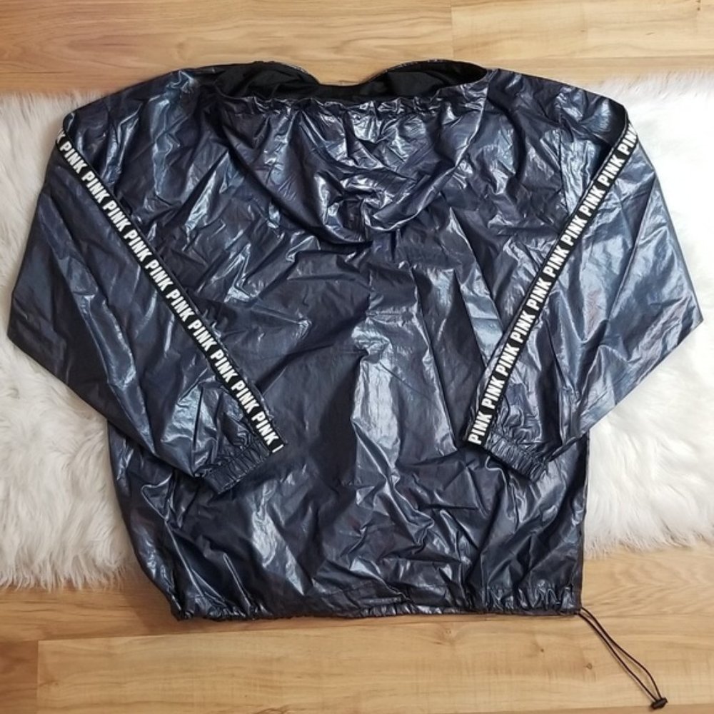💎Victoria's Secret PINK Dark Blue Metallic Anorak - Picture 2 of 6